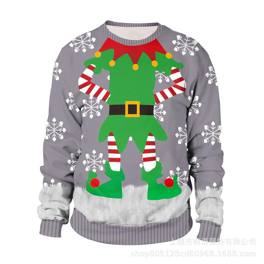 Suéter Navideño Unisex con Estampado 3D de Cuello Redondo - Image 8