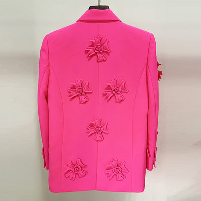 Blazer Cruzado Industrial con Detalles Florales en Relieve - Image 9