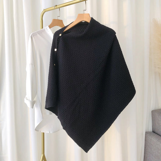 Capa Poncho de Lana Escocesa con Broche - Abrigo Versátil para Mujer - Image 14