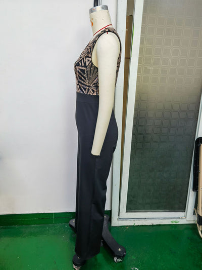 Jumpsuit Elegante con Escote en V y Detalles de Lentejuelas - Image 12