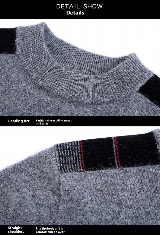 Suéter Cuello Alto Reversible de Terciopelo Manga Larga para Hombre - Image 30