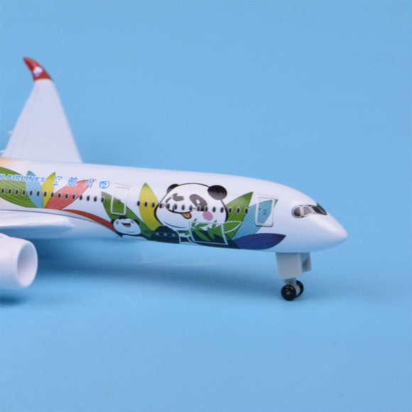 Modelo Decorativo Avión Airbus Sichuan Airlines con Panda