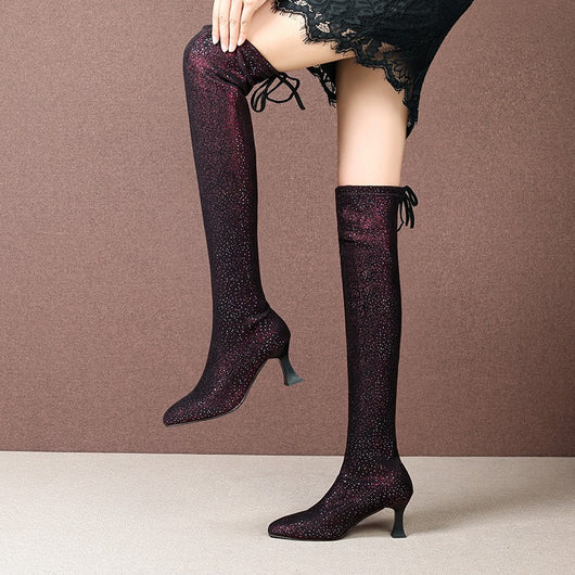 Botas Altas Mujer con Tacón - Elegancia Hasta la Rodilla - Image 6