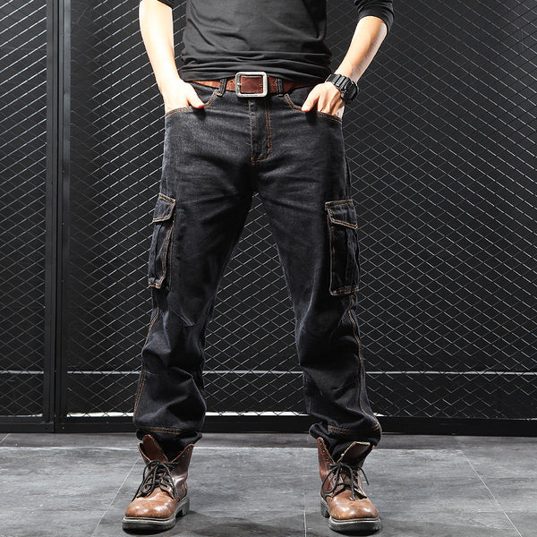 Pantalones Cargo Rectos Holgados Talla Grande para Hombre - Image 4