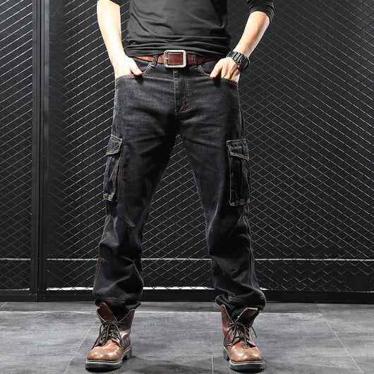 Pantalones Cargo Rectos Holgados Talla Grande para Hombre - Image 4