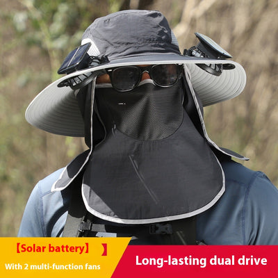 Gorro Solar de Ala Ancha con Ventilador y Secado Rápido - Image 7