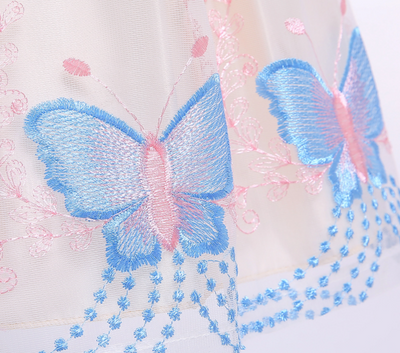 Vestido Infantil de Tul con Flores Bordadas y Escote Tubo - Image 10