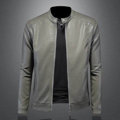 Chaqueta de Cuero Motociclista Slim Fit para Otoño Invierno - Image 5