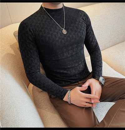 Camiseta Cuello Alzado Tendencia Moderna para Hombre - Image 23