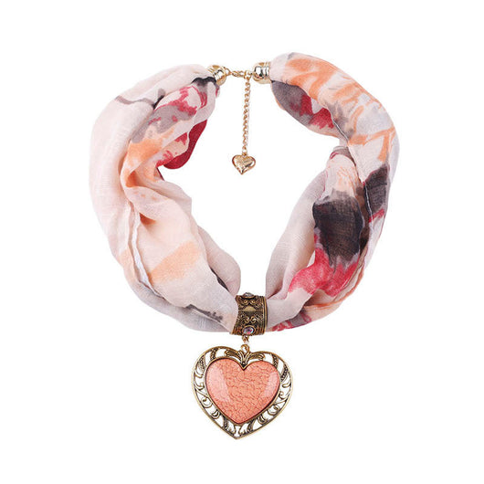 Collar Bufanda Étnico Corazón de Durazno para Mujer - Image 7