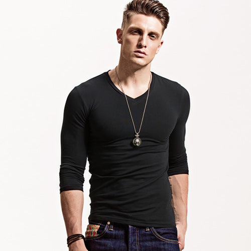 Playera Manga Larga Cuello V para Hombre - Image 16