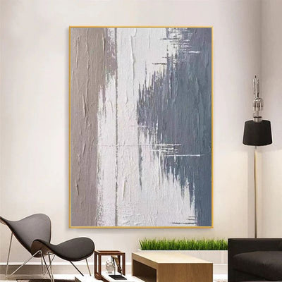 Cuadro Abstracto Moderno en Lienzo - Arte Texturizado Gris para Sala de Estar - Image 3