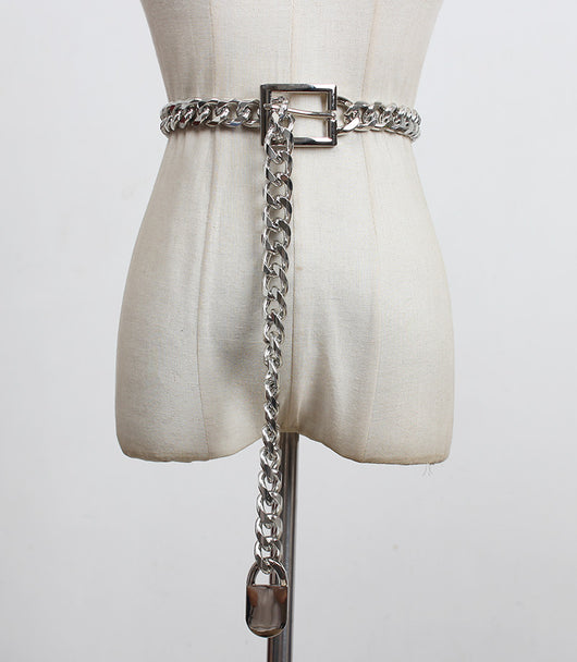 Cinturón de Cadena Gruesa para Mujer Estilo Coreano con Hebilla Hueca - Image 5