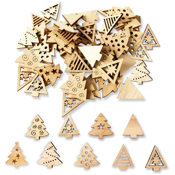 Pack de 50 Adornos Navideños de Madera