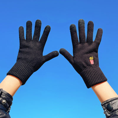 Guantes Tejidos de Invierno con Contraste de Colores y Forro Polar para Mujer - Image 39