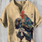 Camisa de Verano Talla Grande para Hombre con Tres Botones