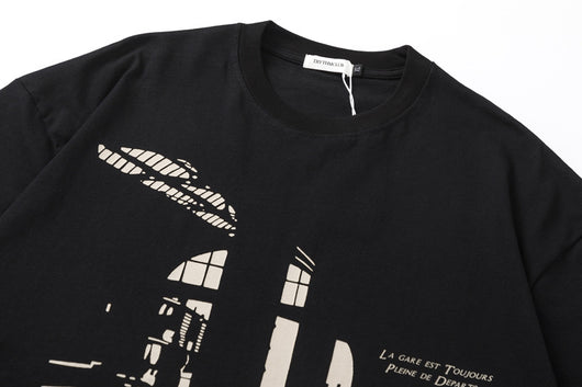 Camiseta Unisex Estampado Urbano Luz y Sombra - Cuello Redondo Manga Corta - Image 11