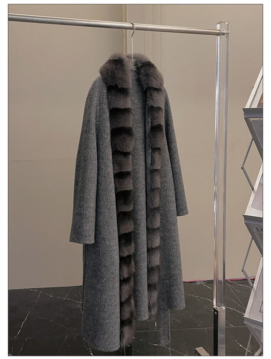 Abrigo de Vellón de Alpaca con Cuello de Zorro Desmontable - Image 24