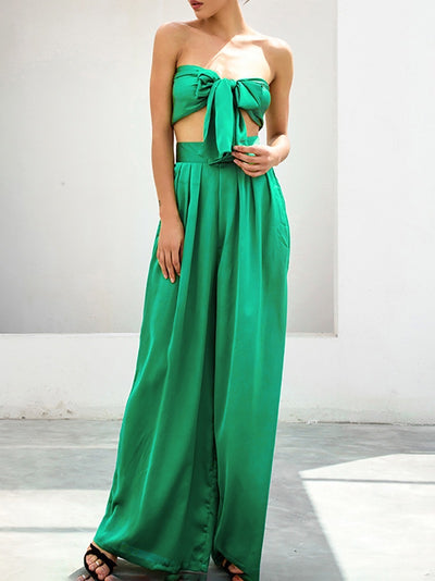 Conjunto de Dos Piezas Cintura Alta con Pantalón Ancho Casual - Image 9