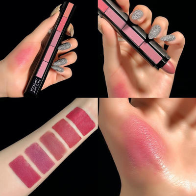 Set de 5 Labiales Mate Velvet Resistente al Agua - Rojo Sexy Larga Duración - Image 8