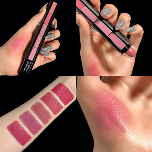 Set de 5 Labiales Mate Velvet Resistente al Agua - Rojo Sexy Larga Duración - Image 8