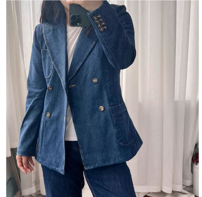 Chaqueta Denim Azul Tibetana para Primavera y Verano - Image 2