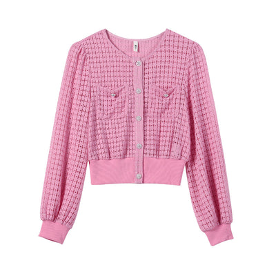 Cardigan Calado Perfumado Base para Mujer - Image 4