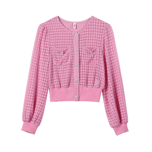 Cardigan Calado Perfumado Base para Mujer - Image 4
