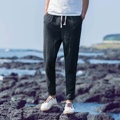 Pantalones Cortos de Lino Plisados para Hombre - Cómodos y Versátiles - Image 4