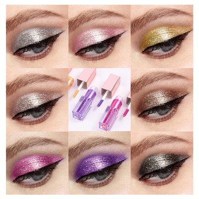 Set de 8 Sombras Líquidas Perladas Multicolor con Brillo para Ojos - Image 3