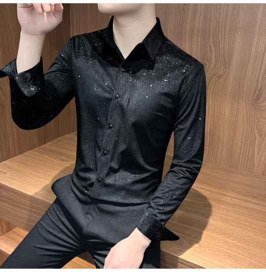 Camisa Manga Larga Diseñador para Hombre - Versátil y Moderno para Primavera y Otoño - Image 13