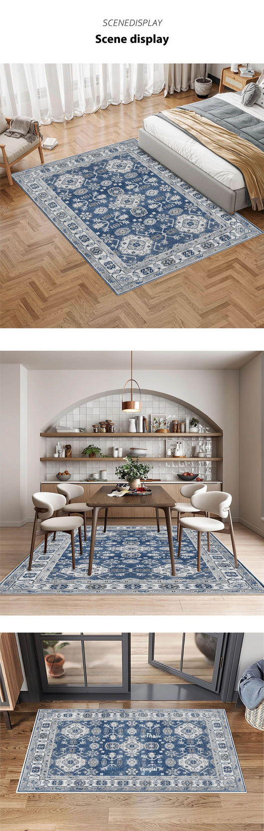 Tapete Bohemio Plegable de Cashmira Lavada para Sala - Image 12