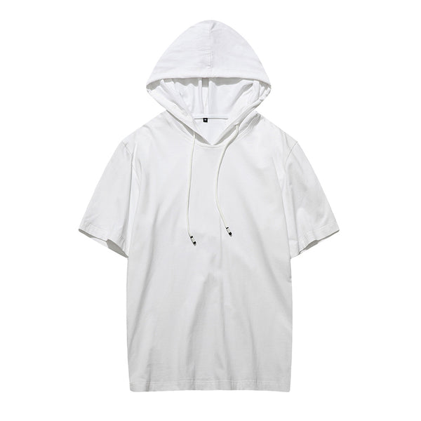 Sudadera Deportiva con Capucha Manga Corta para Hombre - Algodón Premium