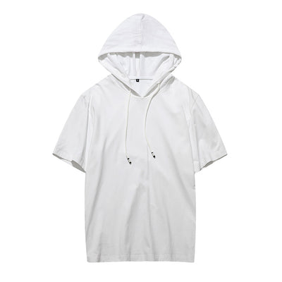 Sudadera Deportiva con Capucha Manga Corta para Hombre - Algodón Premium
