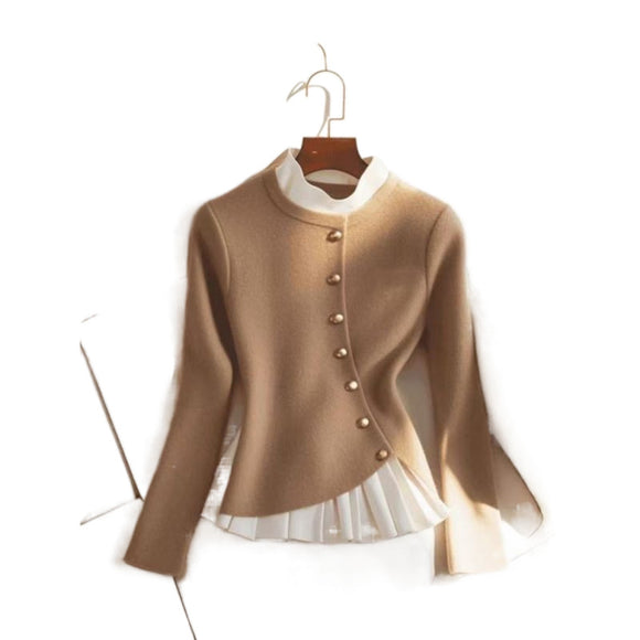 Suéter con Falda Plisada y Dobladillo Cosido - Diseño Moderno y Versátil