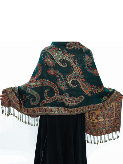 Poncho Bohemio Étnico Jacquard - Estilo Retro Nacional - Image 20