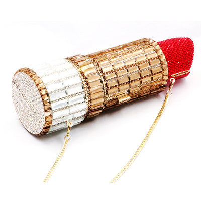 Cartera de Fiesta Metálica con Brillantes para Labial - Image 11