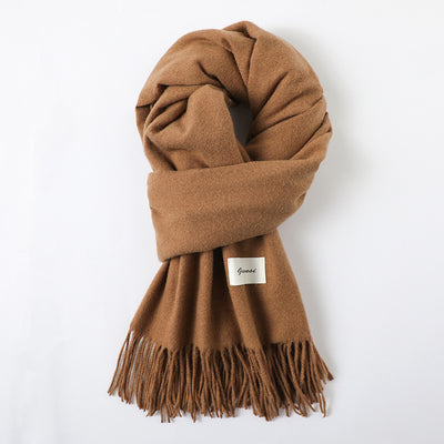 Bufanda de Cachemira Artificial con Borlas - Abrigo Cálido para Otoño e Invierno - Image 31