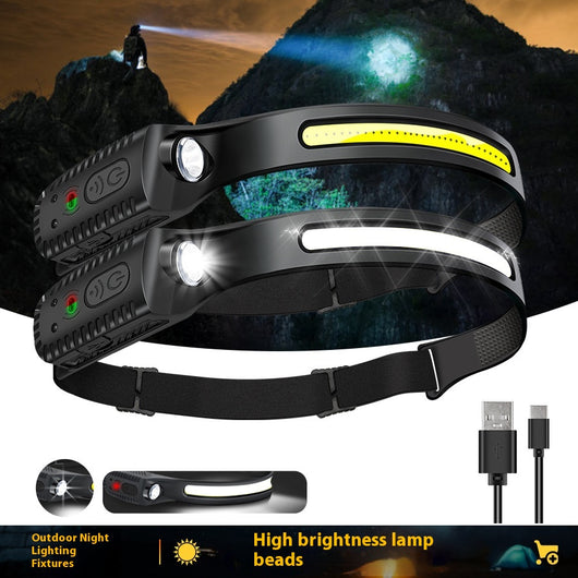 Linterna Frontal LED Recargable USB-C con Sensor de Movimiento - Eco Friendly para Pesca y Running - Image 6