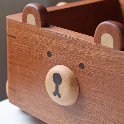 Carrito Organizador de Madera Maciza para Peluches y Juguetes - Image 3