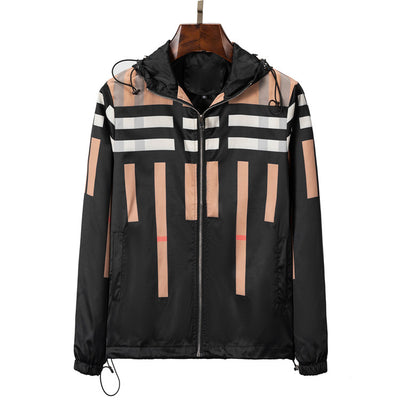 Chaqueta Trench Casual de Hombre con Estampado a Rayas - Image 3