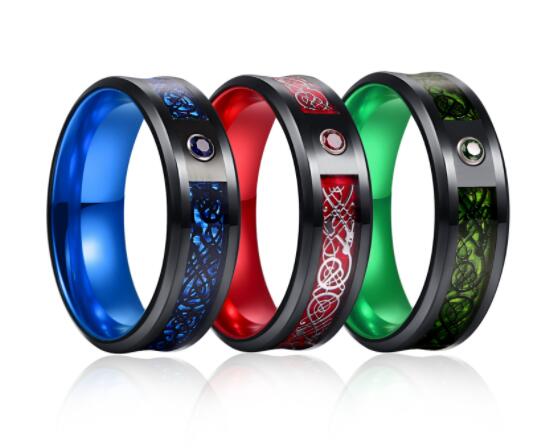 Anillos de Carburo de Tungsteno con Diseño Dragón Celta