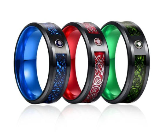 Anillos de Carburo de Tungsteno con Diseño Dragón Celta