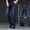 Pantalones Vaqueros Talla Grande Invierno Hombre Fleece Forrado Corte Recto