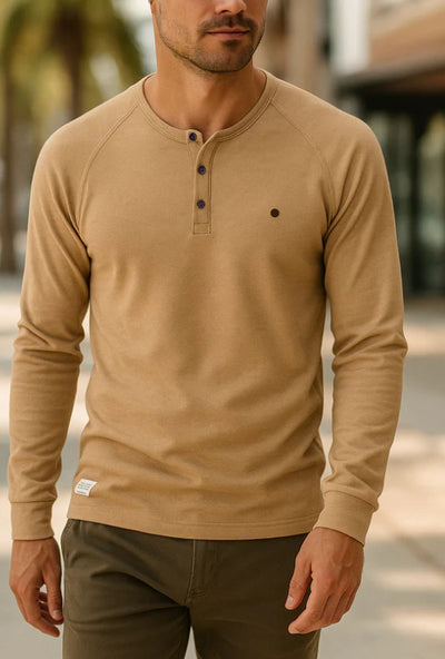 Henley Casual de Manga Larga para Hombre - Base Layer Versátil - Image 15