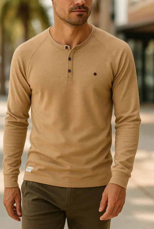 Henley Casual de Manga Larga para Hombre - Base Layer Versátil - Image 15