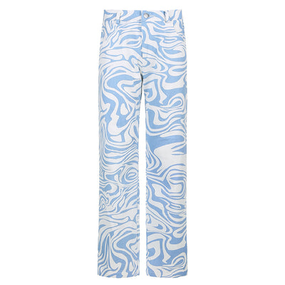 Pantalones Rectos Estampados Oversize para Mujer - Image 15