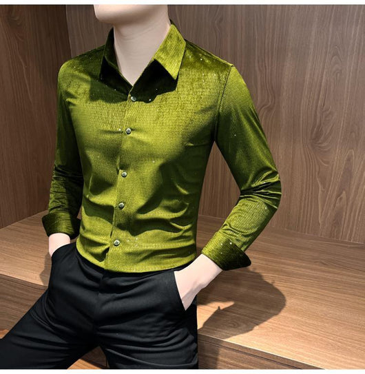 Camisa Manga Larga Diseñador para Hombre - Versátil y Moderno para Primavera y Otoño - Image 11
