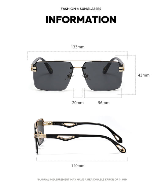 Gafas de Sol sin Marco con Puente Doble - Image 12