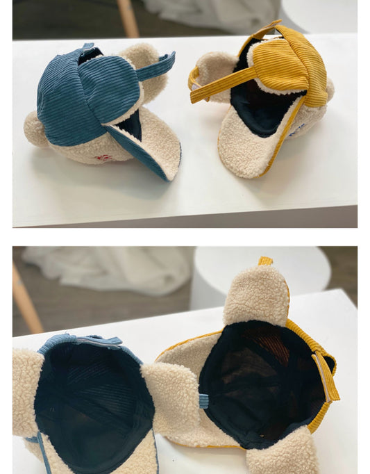 Gorro Infantil de Pana con Bordado y Combinación de Colores - Image 2